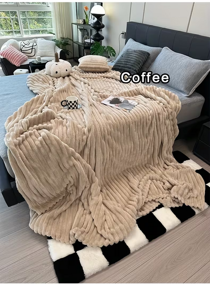 Rabbit Plush Blanket Cozy Fluffy Nap King Throw Blankets