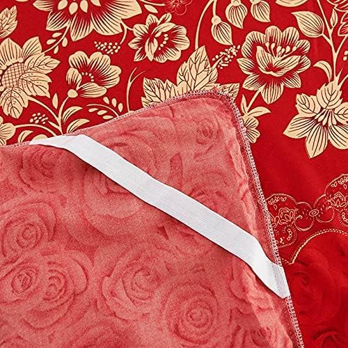3pcs Red Bedskirt Set, Floral Print Ruffle Anti-Slip Bedding Set 3pcs Red Bedskirt Set, Floral Print Ruffle Anti-Slip Bedding Set 3pcs Red Bedskirt Set, Floral Print Ruffle Anti-Slip Bedding Set