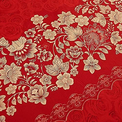 3pcs Red Bedskirt Set, Floral Print Ruffle Anti-Slip Bedding Set 3pcs Red Bedskirt Set, Floral Print Ruffle Anti-Slip Bedding Set 3pcs Red Bedskirt Set, Floral Print Ruffle Anti-Slip Bedding Set